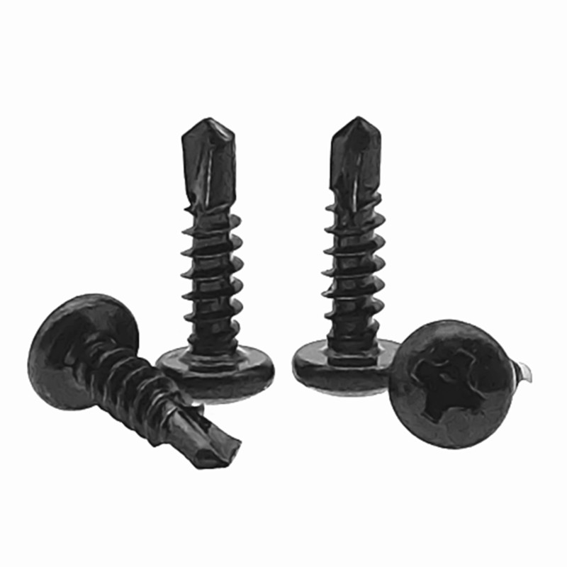 黑色十字圆头钻尾自攻螺丝钉 410不锈钢盘头燕尾自钻螺钉M4.2M4.8