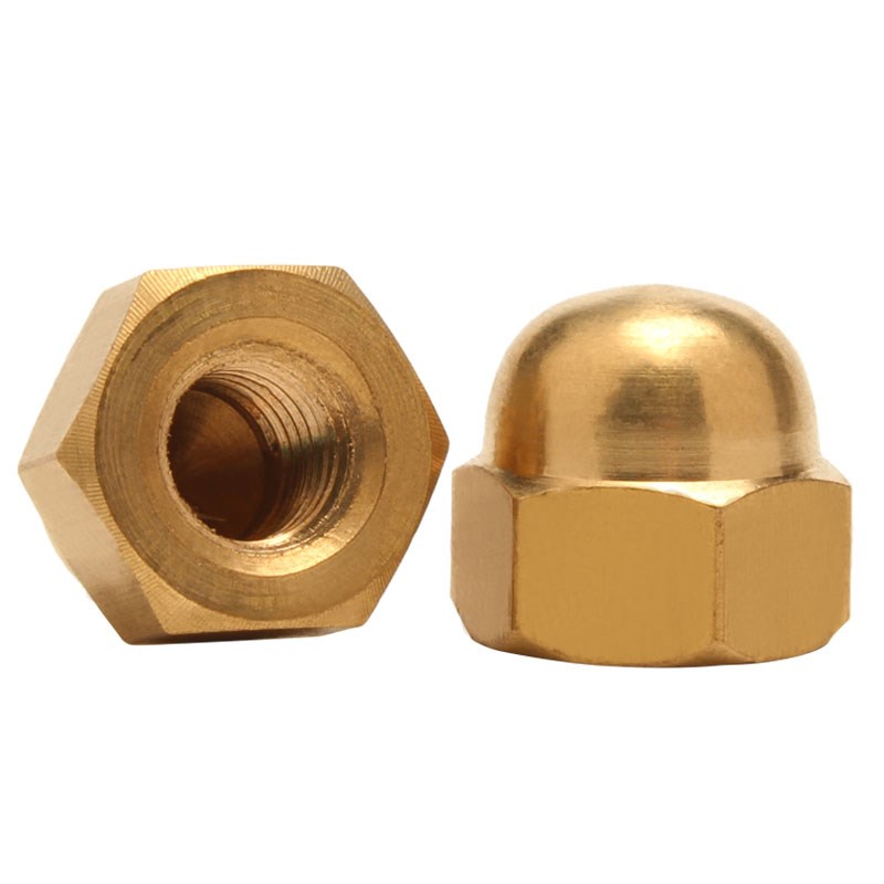 黄铜盖形螺母铜六角盖型螺帽圆盖螺母螺丝帽M4M5M6M8M10M12M16M20