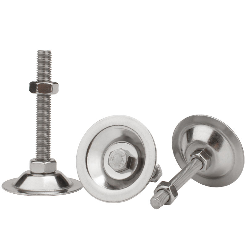 Φ53mm 304不锈钢脚杯m6m8金属固定调节支撑脚m10调整地脚螺丝