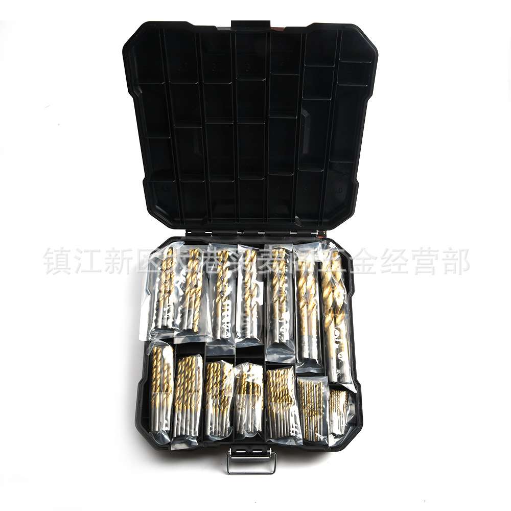 99pc镀钛麻花钻塑盒装  木工开孔器钻眼钻头套装1.5-10mm