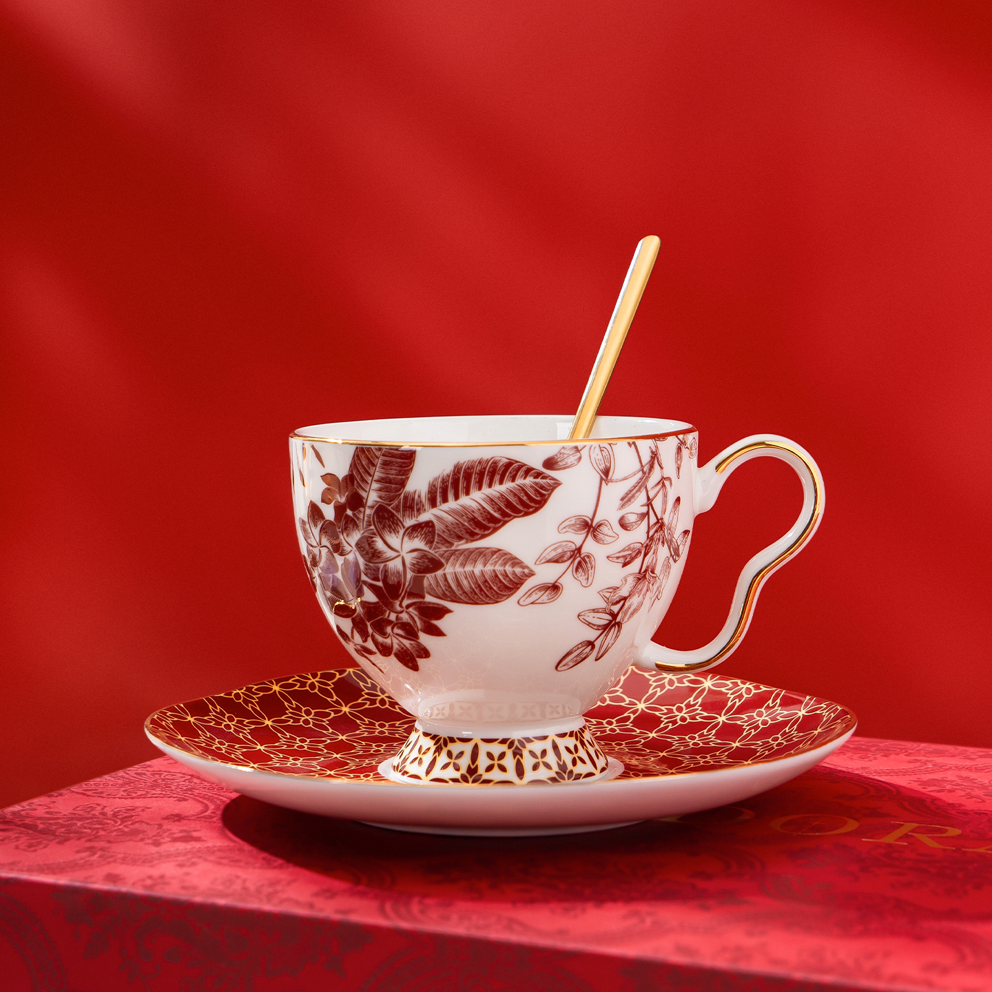欧式骨瓷咖啡杯套装小奢华花茶杯