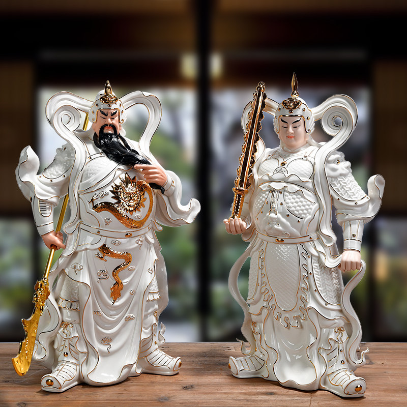 武财神关公佛像摆件关公财神像韦陀菩萨站像加蓝韦陀护法菩萨佛像