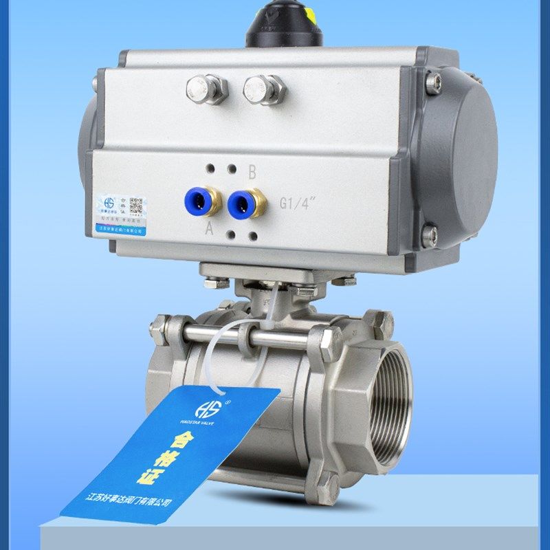 Q611F气动丝扣球阀304不锈钢三片式内丝阀门dn 15 20 25 32 40 50,农用物资,苗木固定器/支撑器,淘宝优惠券,粉丝福利购,淘宝优惠卷