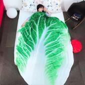 白菜儿童夏凉被空调被卡通蔬菜薄被子可水洗双人夏被学生夏季 被子