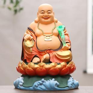 家用佛像树脂佛像12寸弥勒佛22cm客厅大肚弥勒佛摆件开心笑佛