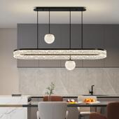 餐厅吊灯三头轻奢高级感意式 极简北欧饭厅餐桌一字长条灯客厅套餐