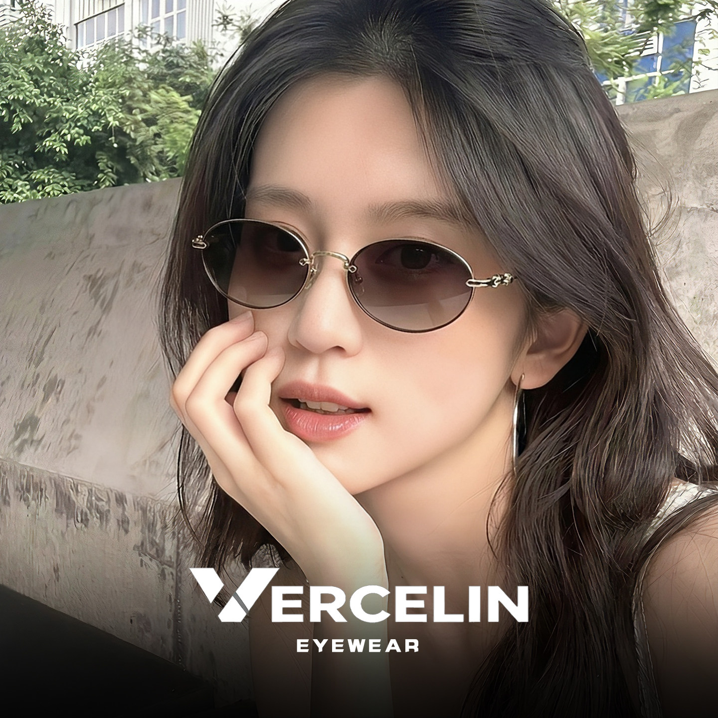 欧美复古老钱风椭圆框墨镜女高级感小脸专用太阳眼镜近视可配度数