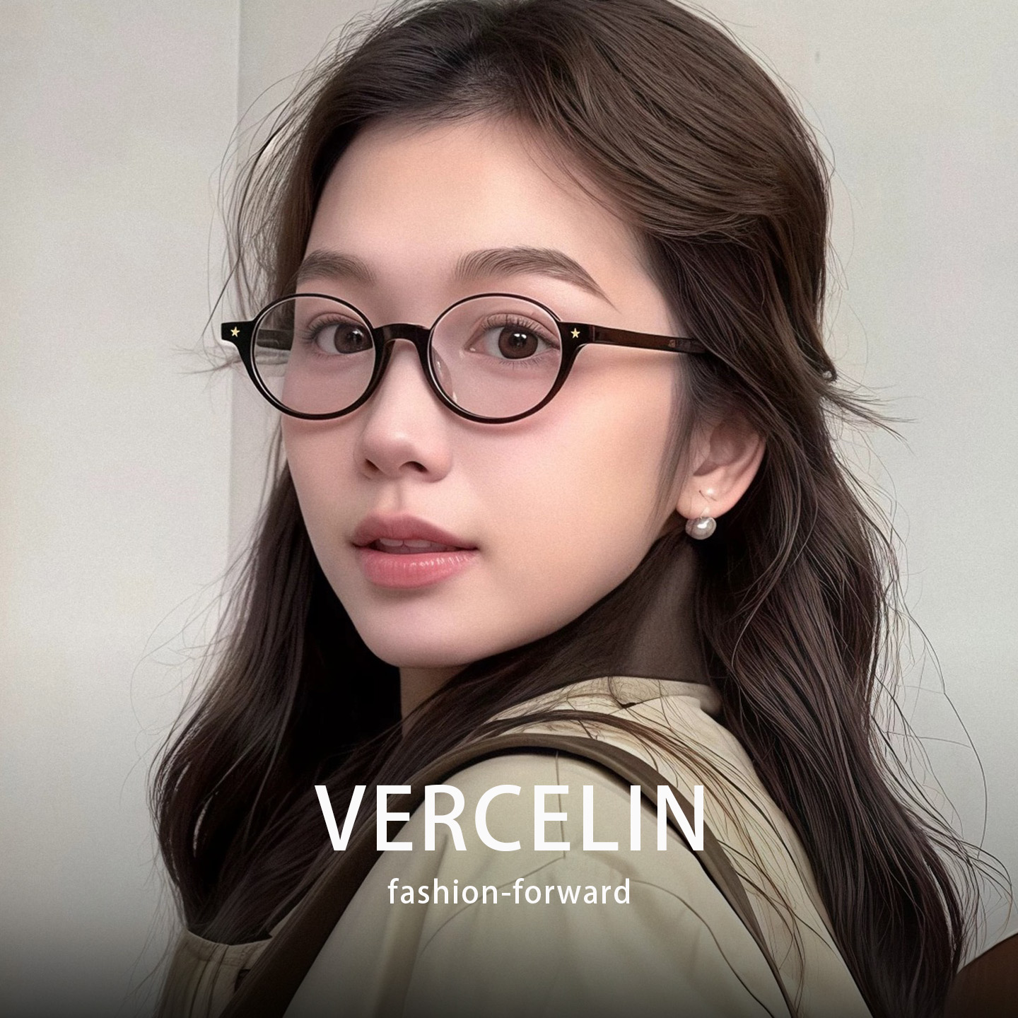 VERCELIN板材椭圆小框可配近视女