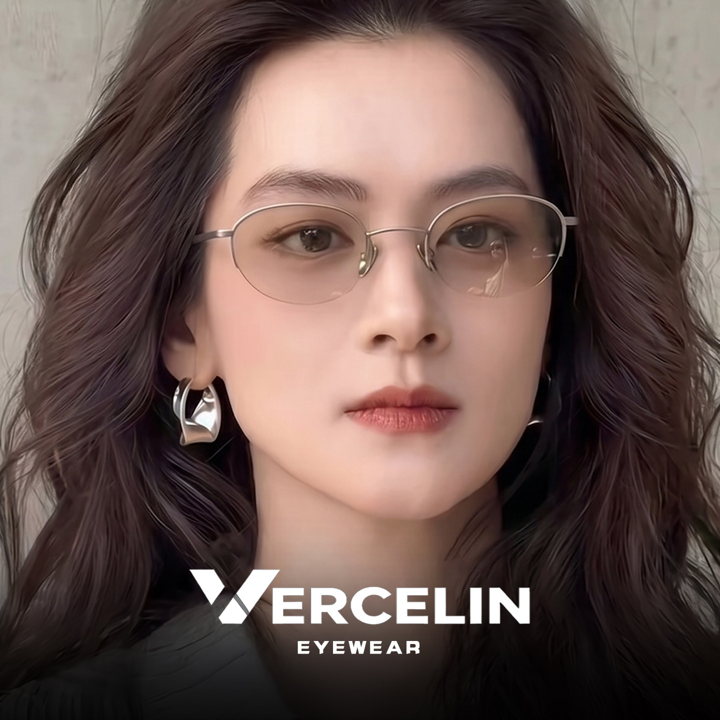 复古椭圆形茶色墨镜女款高级感超轻纯钛半框老钱风太阳眼镜带度数