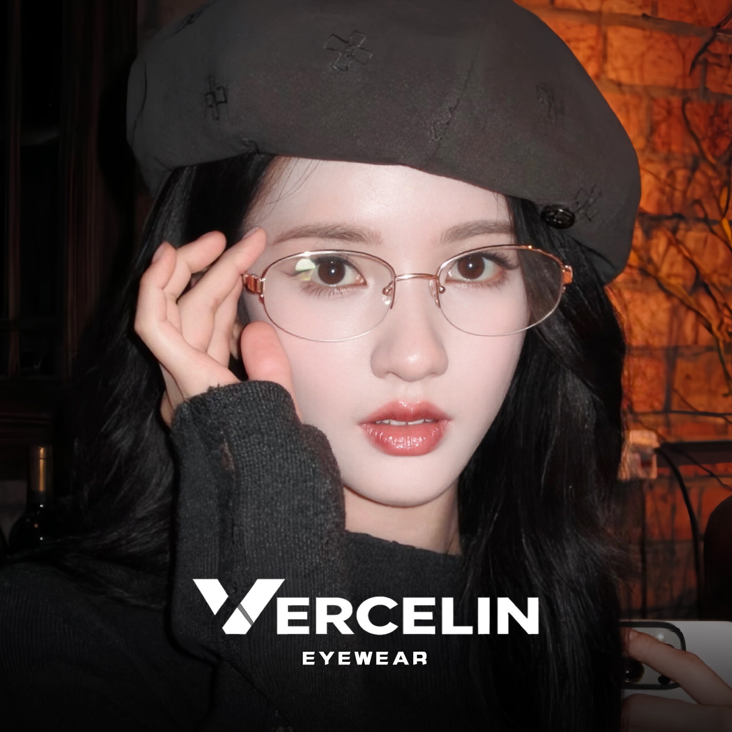 超轻纯钛椭圆半框金丝边眼镜近视可配度数女高级感韩系素颜眼睛架