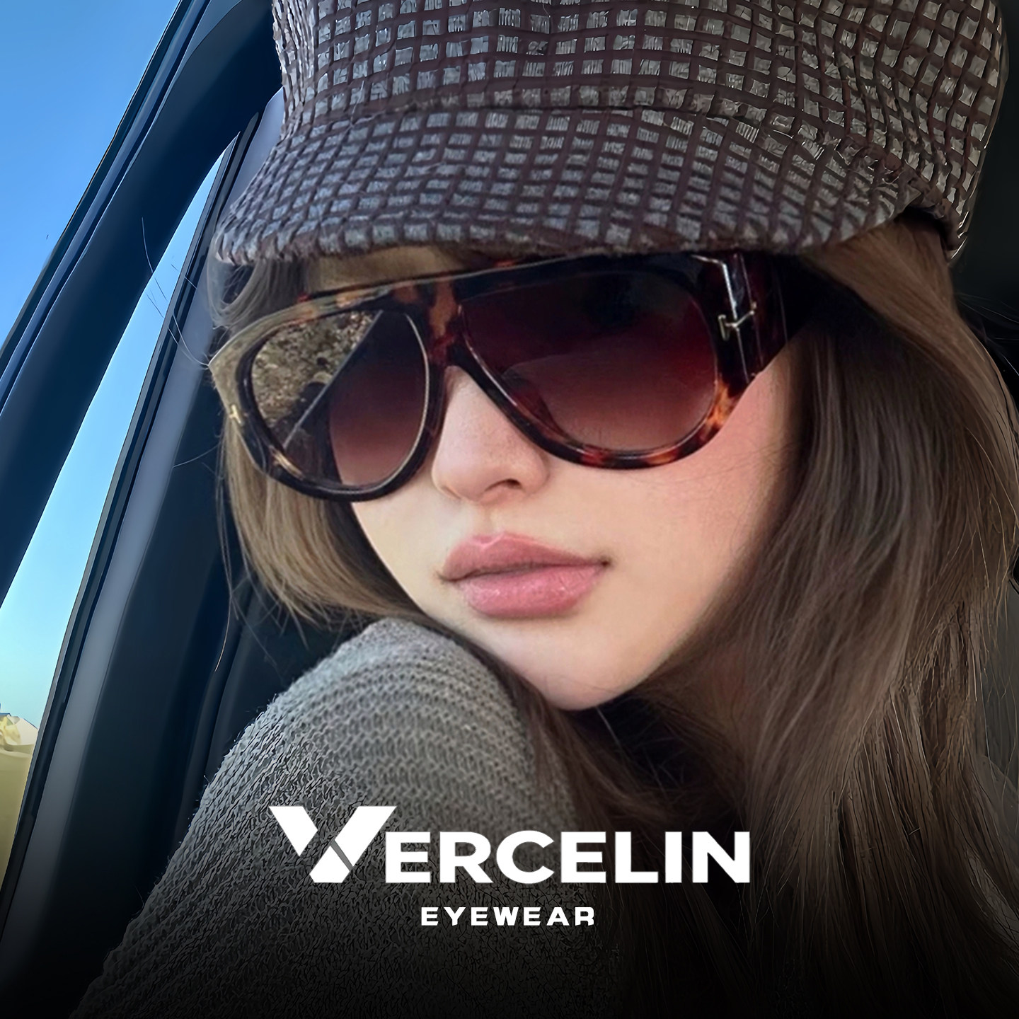 欧美复古茶色飞行员大框墨镜女2026新款高级感近视太阳眼镜显脸小