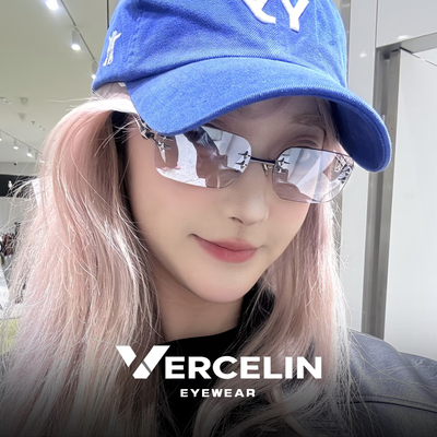 gm大牌墨镜女无边框防紫外线小脸