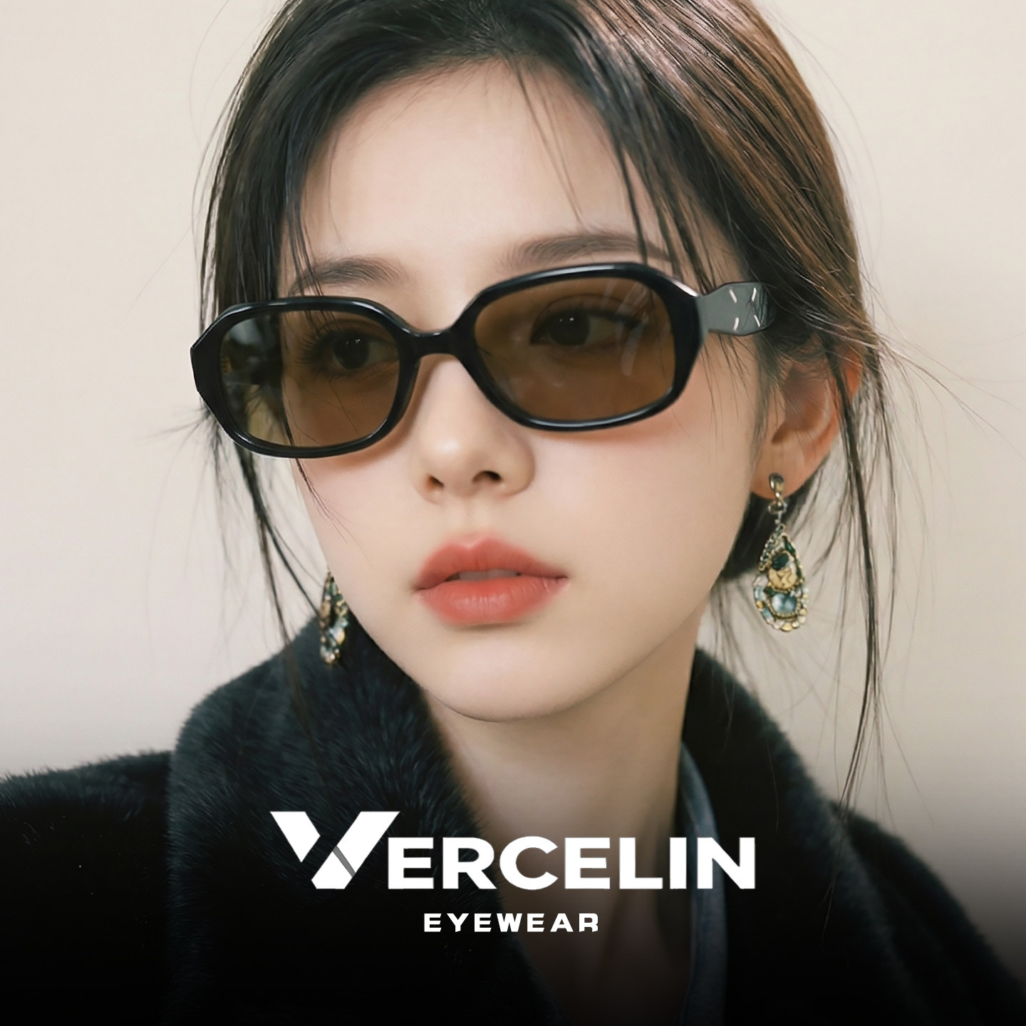 复古gm茶色墨镜男女款高级感2026新款板材太阳眼镜近视可配度数潮