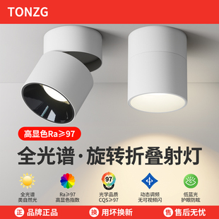 led明装射灯可调节角度筒灯过道玄关吸顶式折叠洗墙照画免开孔灯