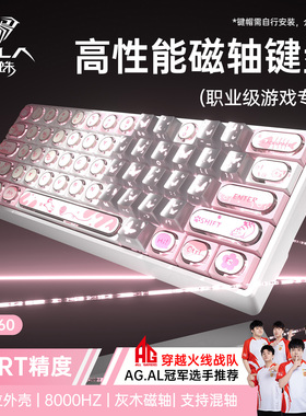 狼蛛WIN60HE升级版磁轴电竞有线键盘办公专用女生高颜值爱心礼物