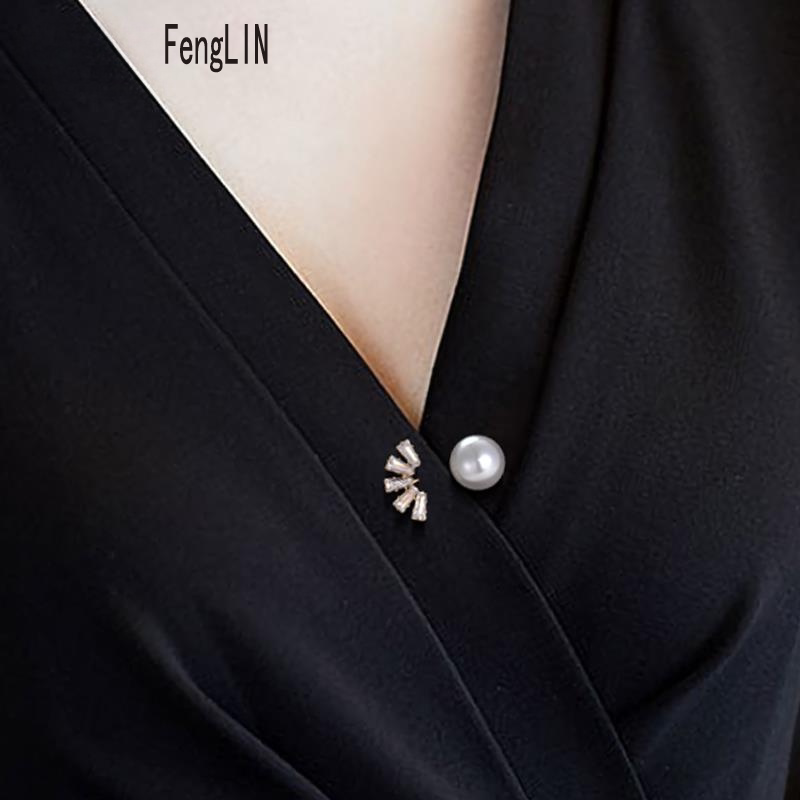 胸针防走光网红小别针收腰口神器女珍珠领针扣开衫固定衣服配饰品