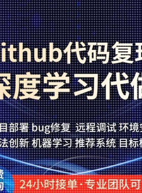 github代码复现跑通python编程深度学习代做项目部署程序讲解指导