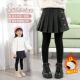 裙冬季 新款 儿童一体绒假两件裙裤 女童加绒加厚打底裤 中大童长裤 子