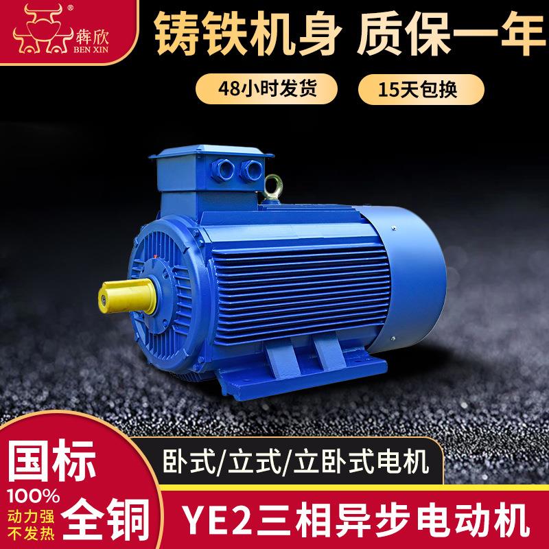 6极YE2三相异步电机2.2w3w风机电动机4w5.5-7.5w机床设备电机