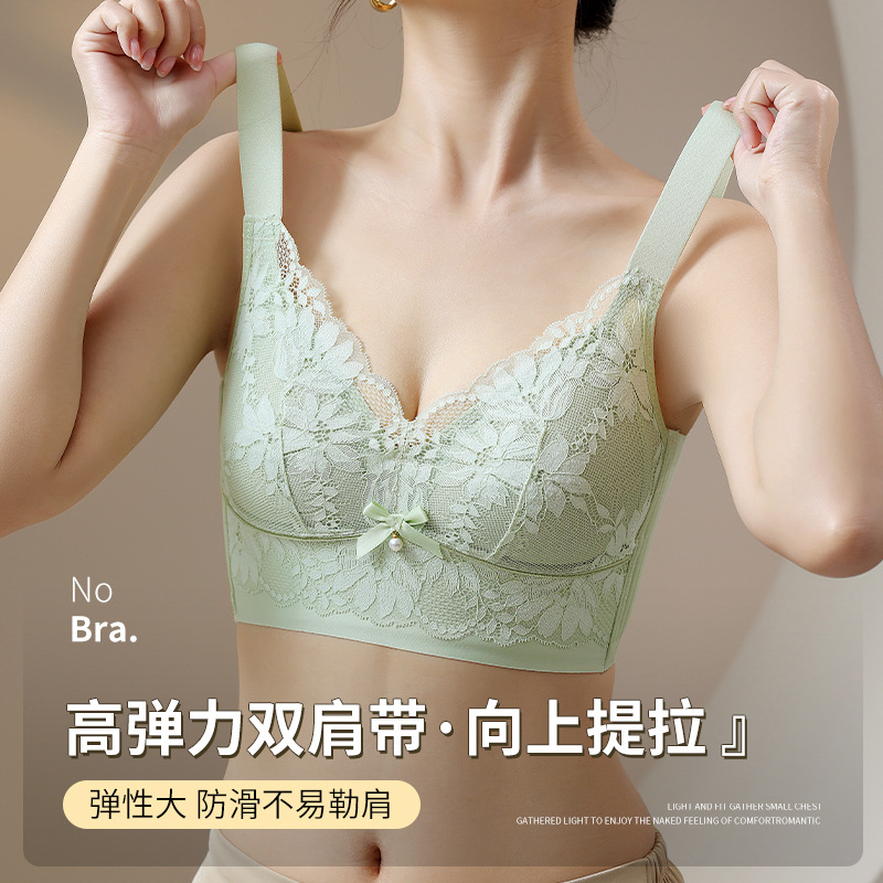 内衣女无钢圈薄款大胸显小显瘦文胸聚拢调整型大码胖mm收副乳胸罩