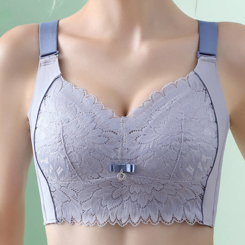 内衣女聚拢超薄款大胸显小收副乳防下垂调整型文胸无钢圈大码胸罩