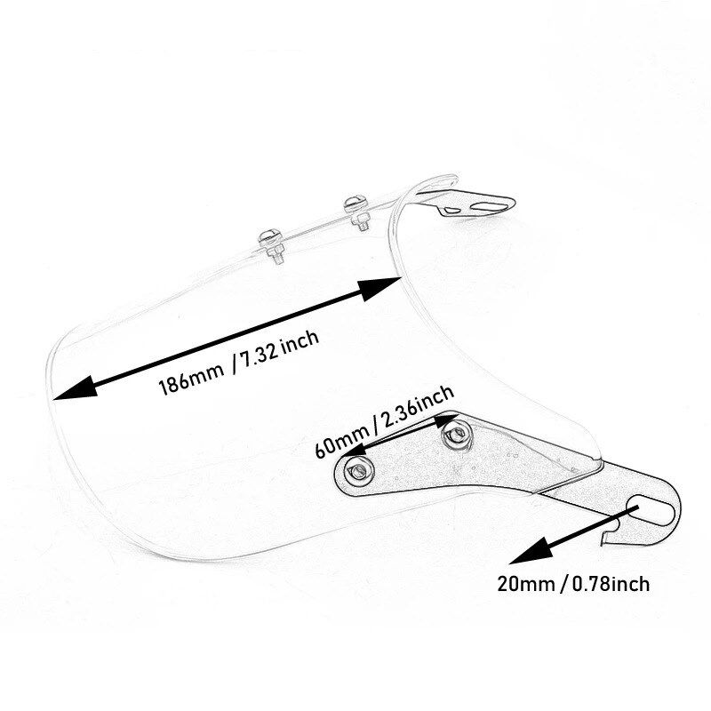 摩托车复古改装配件前挡风玻璃5-7寸通用CG125GN125天俊游侠棍王