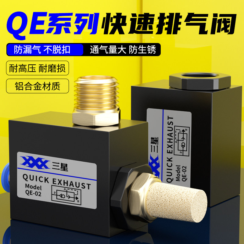 气动快速排气阀QE-02气缸配件急排QE-01/QE-03/QE-04快排阀放气阀