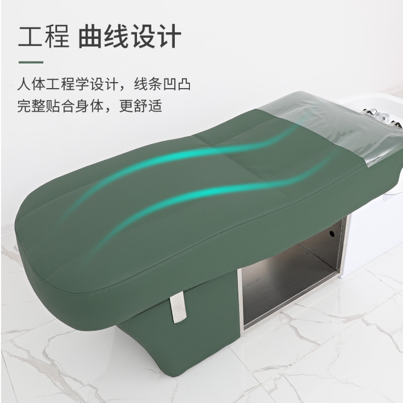 洗头床发廊专用陶瓷盆冲水床不锈钢理疗床硅胶床垫泰式按摩洗头床