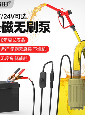 匠岛田电动柴油抽油泵 12v24伏无刷小型抽水泵浦车载自吸静音抽油
