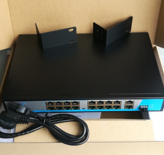 高功率百兆16口24口POE标准网络交换机2口千兆52V48V300W监控供电