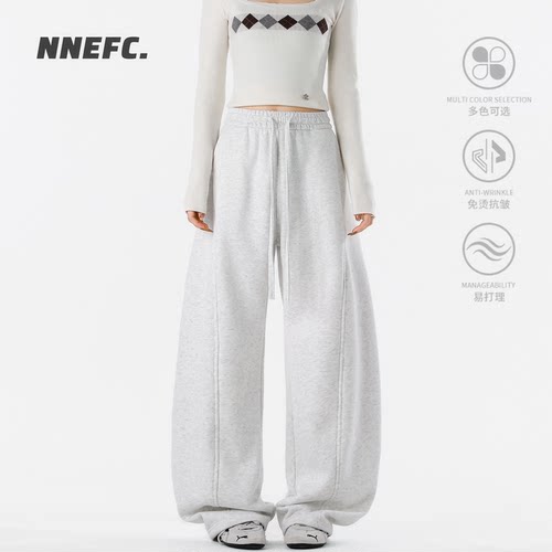 NNEFC美式百搭加绒休闲直筒长裤