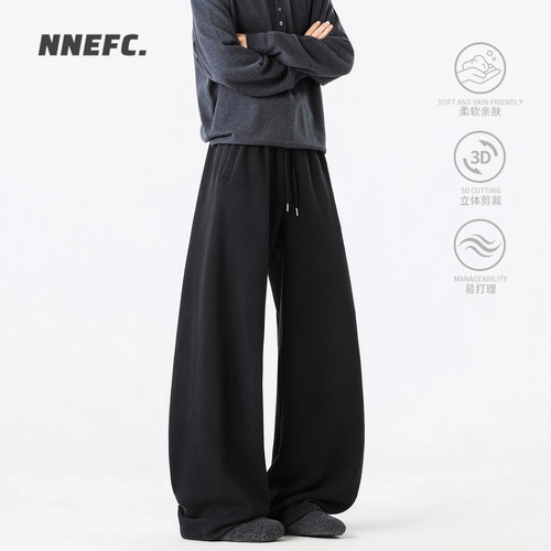 NNEFC美式水洗宽松休闲裤子