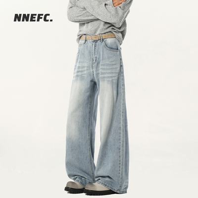 NNEFC美式复古水洗潮牌牛仔裤