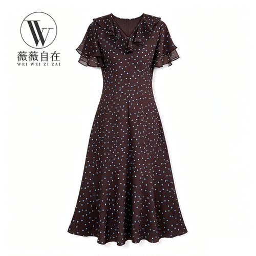 【高端品牌断码】W气质高端大码显瘦连衣裙 W289