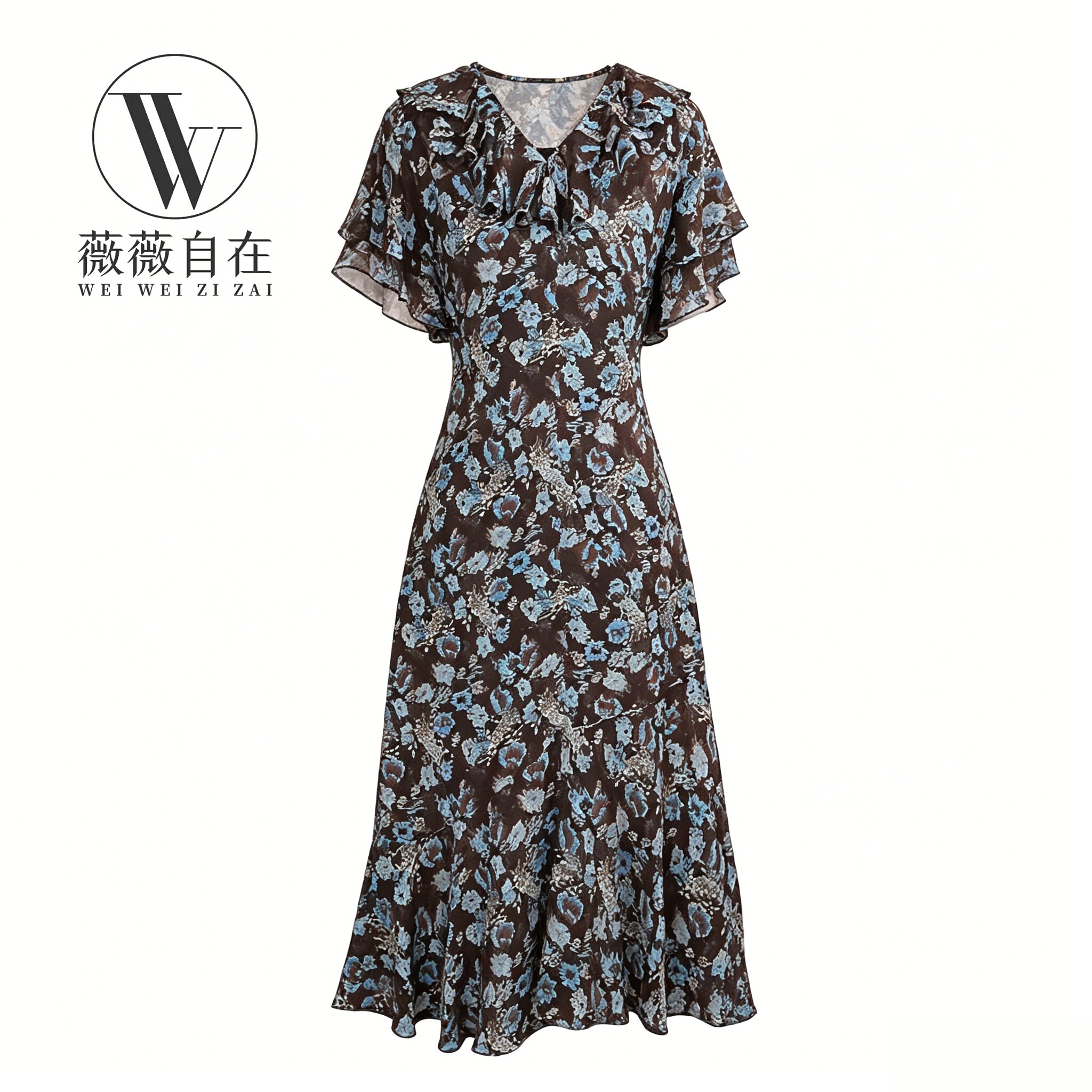 【撤柜清仓】W气质高端大码显瘦连衣裙 W120