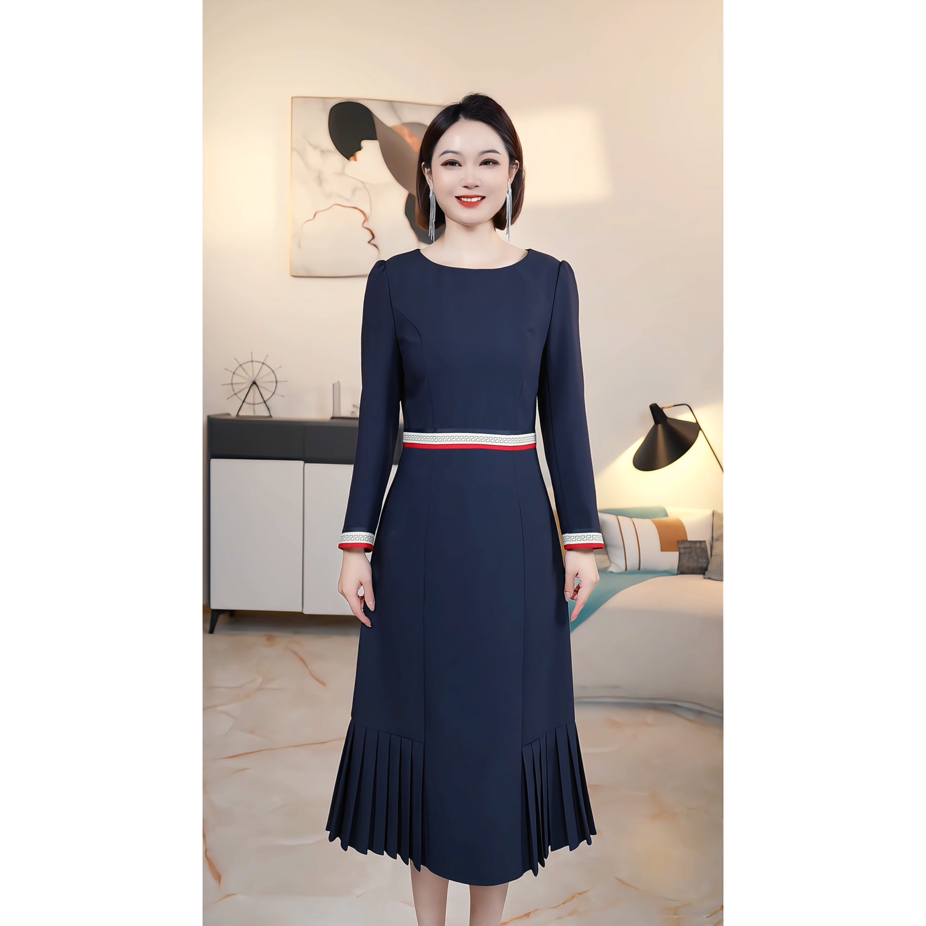 【撤柜清仓】A气质高端大码显瘦连衣裙 A68