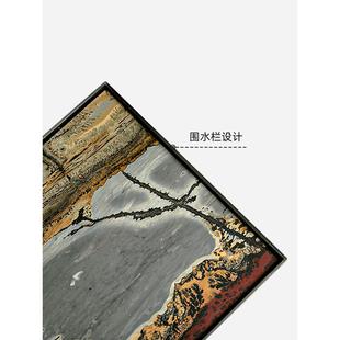 444Z天然整块国画石茶盘石盘家用轻奢茶台小型简约干泡台石茶