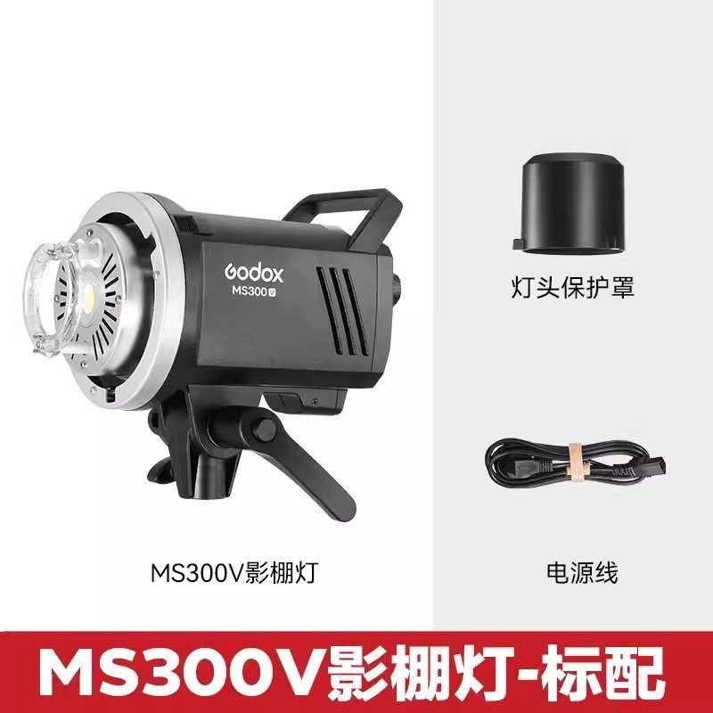 Godox神牛MS200V/MS300V影棚闪光灯小型便携内置无线系统保容卡口