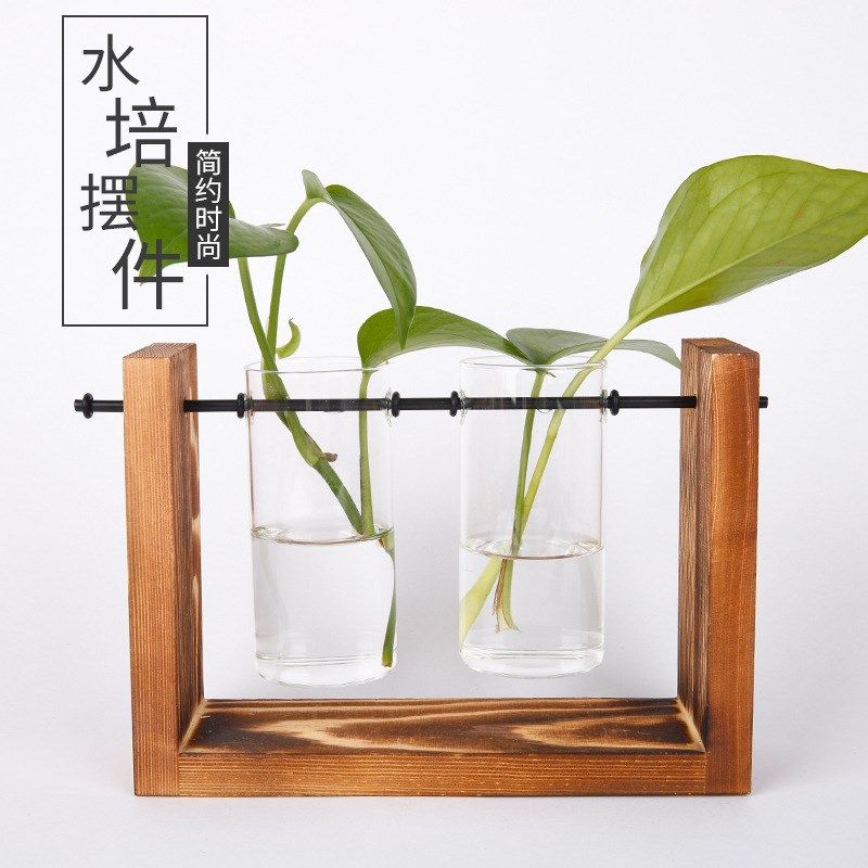 创意水培玻璃摆件 透明玻璃试管木架花瓶水培容器办公室绿色饰品,特色手工艺,其他特色工艺品,淘宝优惠券,粉丝福利购,淘宝优惠卷