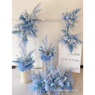 新款 飾花路引花排迎賓牌掛花 秋冬復古婚禮慶堂花排現場布置裝