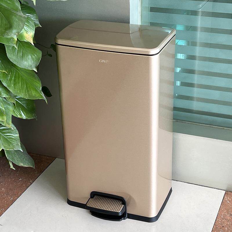 A6L新款GNF不锈钢垃圾桶40升方形大容量商用30L厨房客厅20L有盖静