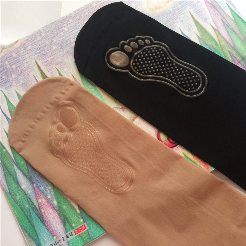 邦女郎8234 钛钢丝脚底防滑按摩钢丝袜微压透肉连脚连裤袜8233