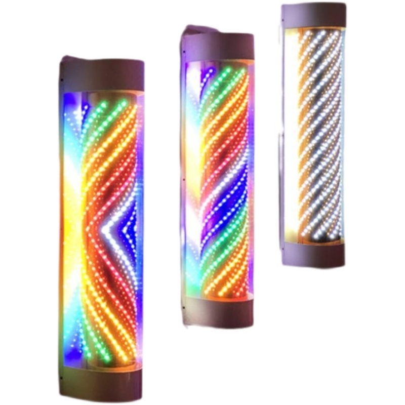 美发转灯LED 灯带电机旋转铁壳理发店发廊灯箱超亮挂墙壁户外防水