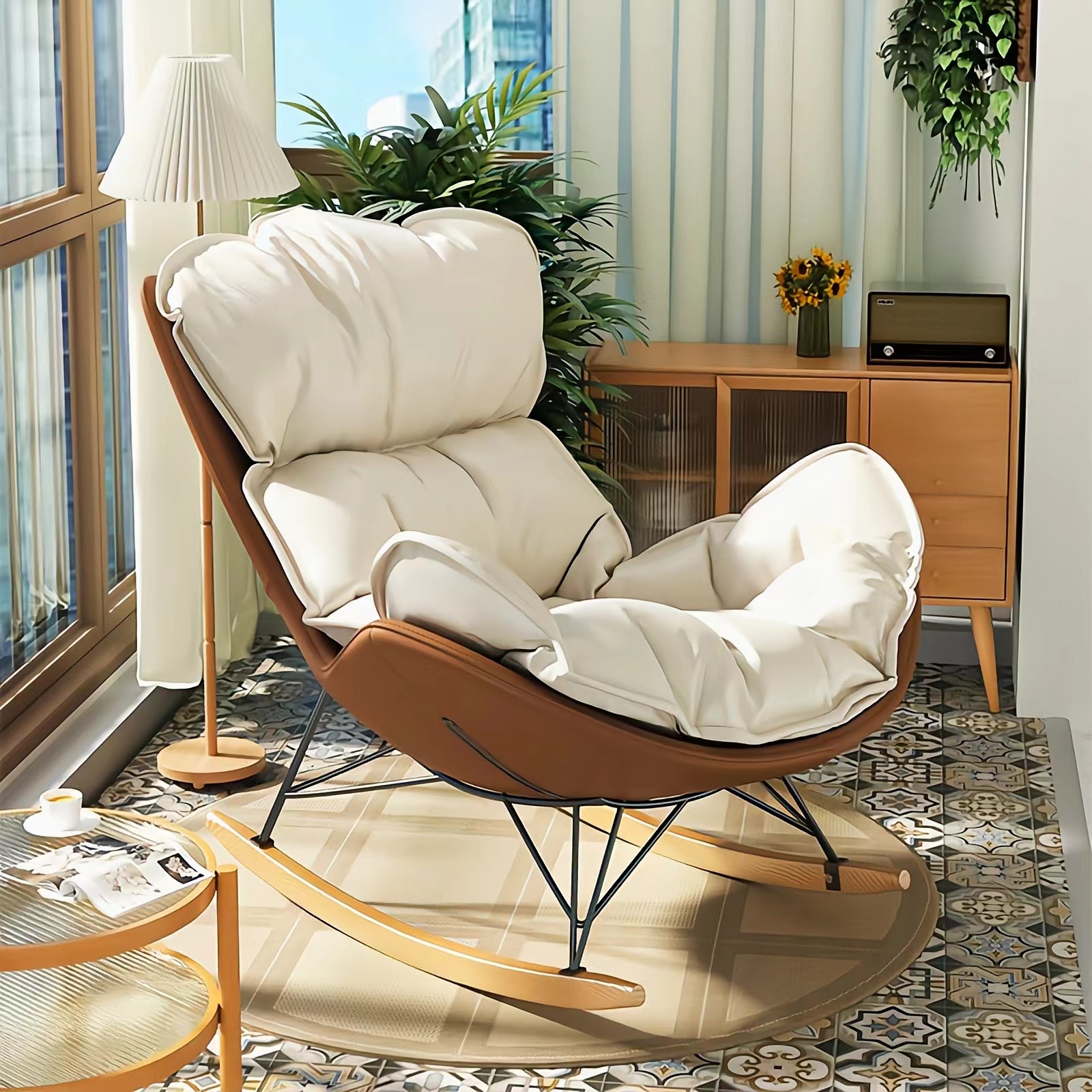 摇摇椅躺椅成人大人午休椅子阳台家用休闲可睡觉懒人沙发躺卧龙虾