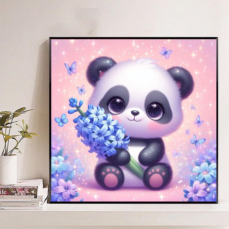 卡通可爱动物熊猫钻石画2025新款小幅手工5d点贴钻十字绣满钻卧室