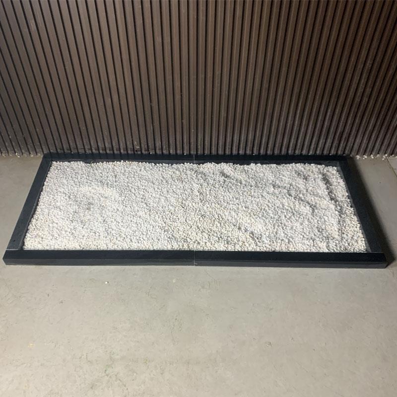 定制大理石石条花岗岩围挡黑色挡条围边枯山水造景边框雪浪石底座