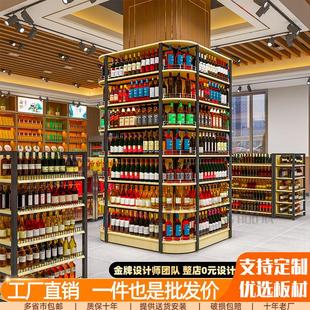 包柱子置物架包柱货架超市货架新款钢木货架围柱架四面展架包柱子