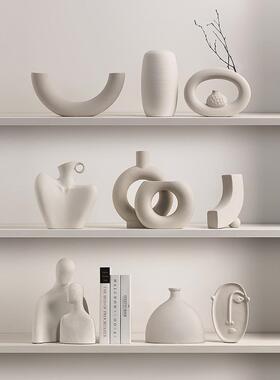 贝汉美ins风素胚陶瓷花瓶摆件诧寂风客厅插花酒柜民宿家居装饰品