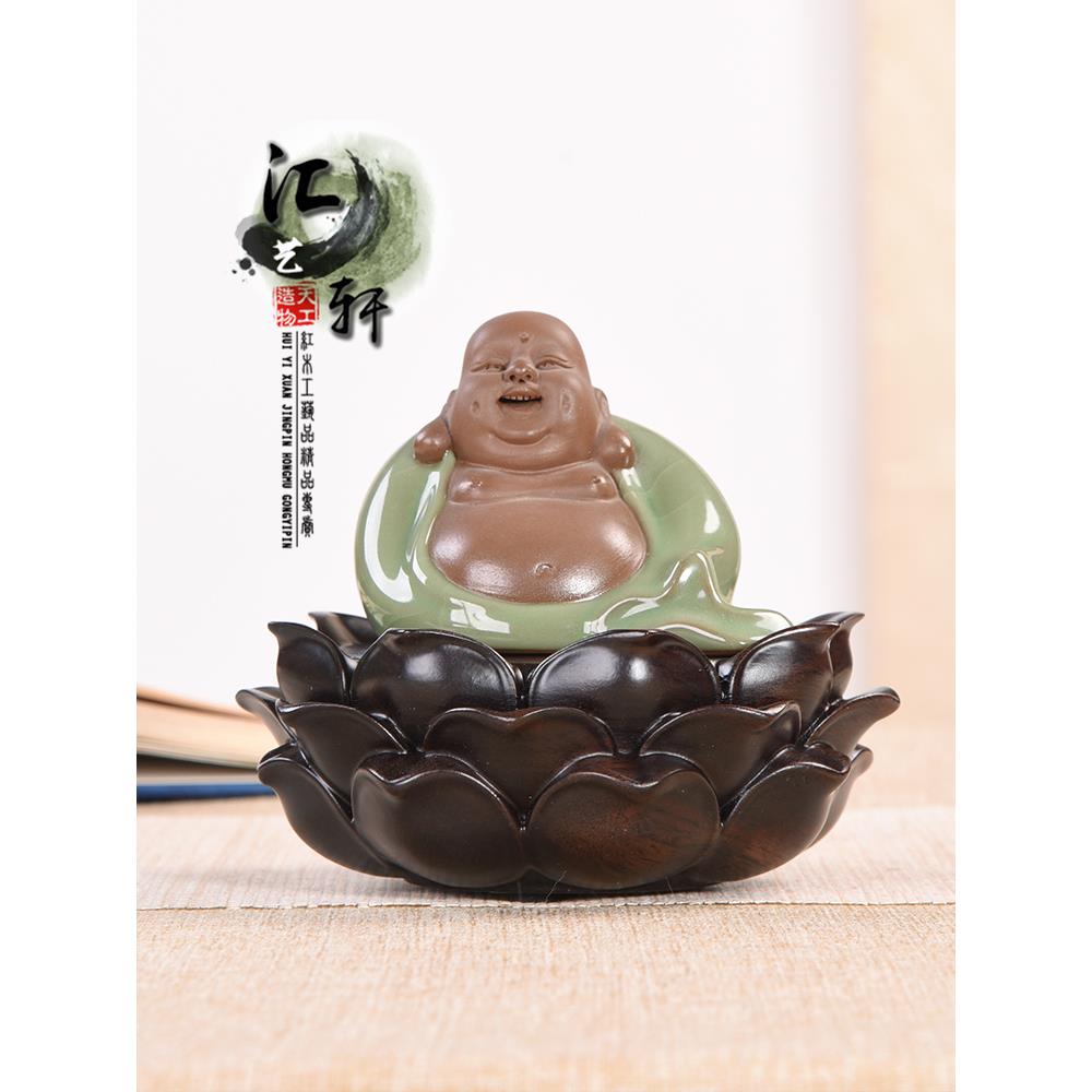 实木雕刻莲花如来弥勒观音菩萨佛像底座佛堂摆件工艺品实木圆形托