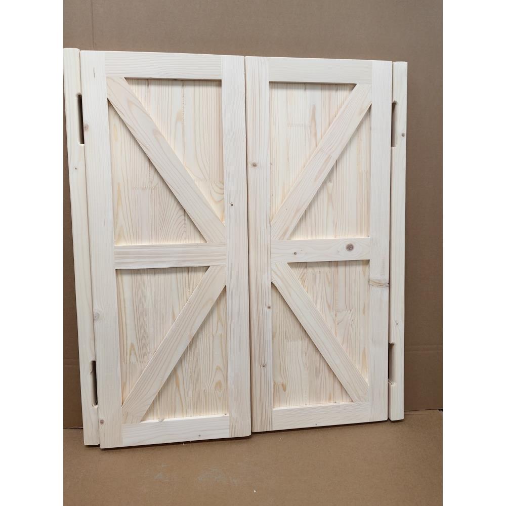 简约现代实木原木素门对开门室内半腰门走廊隔断栅栏门酒吧门订制